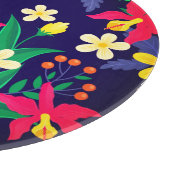 異国カラフルの花と離れのパターン-55667 カッティングボード (角)