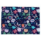 異国カラフルヴィンテージ花模様 ラージペーパーバッグ (裏面)