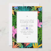 異国カラフル熱帯結婚の 招待状 (正面)