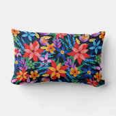 異国カラフル花柄 ランバークッション (裏面)
