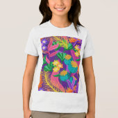 異国カラフル花柄–23148 トライブレンドTシャツ (正面)