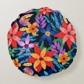 異国カラフル花柄–68578 ラウンドクッション (裏面)