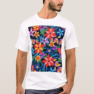 異国カラフル花柄–68578 Tシャツ