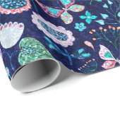 異国カラフル花模様 ラッピングペーパー (ロールコーナー)
