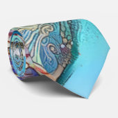 異国カラフル葉の花の渦巻き ネクタイ (ロール)