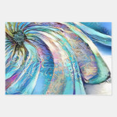 異国カラフル葉の花の渦巻き ラッピングペーパーシート (正面3)