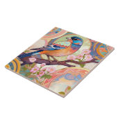 異国カラフル鳥さくらんぼ花花フローラ タイル (側面)