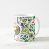 異国カラフル鳥と花模様 コーヒーマグカップ (正面右)