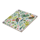 異国カラフル鳥と花模様 タイル (側面)