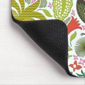 異国カラフル鳥と花模様 マウスパッド (コーナー)