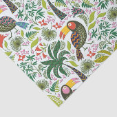 異国カラフル鳥と花模様 薄葉紙 (詳細)