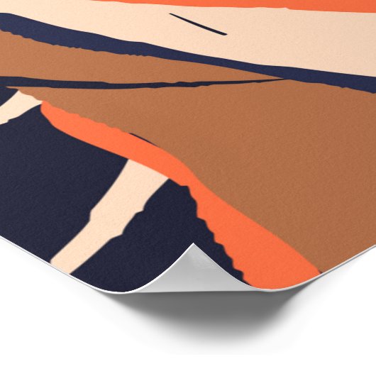 異国モダンのジャングル植物イラストレーションパターン。 ポスター (角)