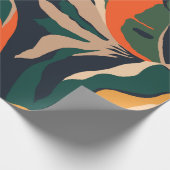 異国モダンのジャングル植物イラストレーションパターン。 ラッピングペーパー (角)