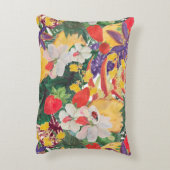 異国風の水彩シームレスな熱帯パターン アクセントクッション (裏面(縦))