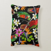 異国風の鳥と美しい花 アクセントクッション (裏面(縦))