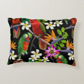 異国風の鳥と美しい花 アクセントクッション (裏面)