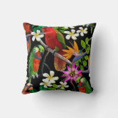 異国風の鳥と美しい花 クッション (裏面)