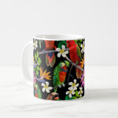 異国風の鳥と美しい花 コーヒーマグカップ (正面左)