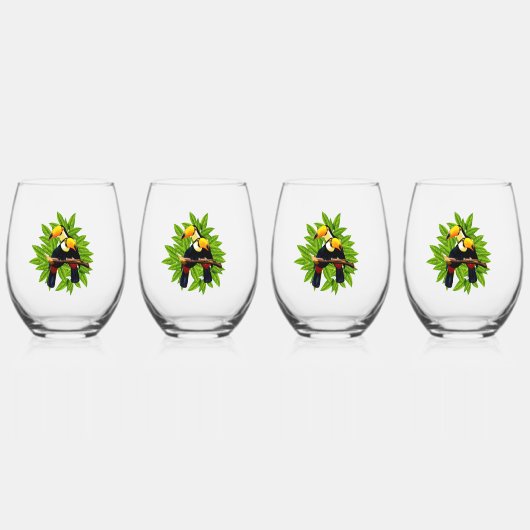 異国鳥 ステムなしワイングラス (正面)