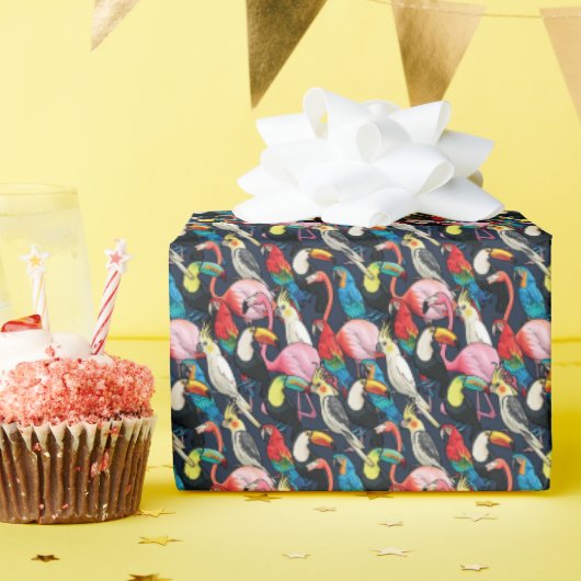 異国鳥 ラッピングペーパー (誕生日パーティー)