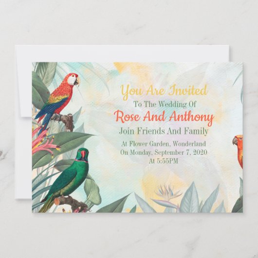 異国鳥 招待状 (正面)