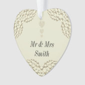 異常かわいらしなパーソナライズされた結婚オーナメント贈り物 オーナメント (正面)