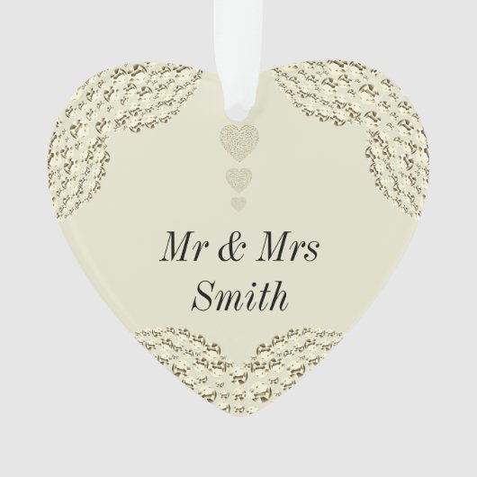異常かわいらしなパーソナライズされた結婚オーナメント贈り物 オーナメント (正面)