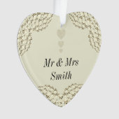 異常かわいらしなパーソナライズされた結婚オーナメント贈り物 オーナメント (正面)