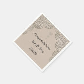 異常かわいらしな結婚ナプキパーソナライズされたン スタンダードカクテルナプキン (角)