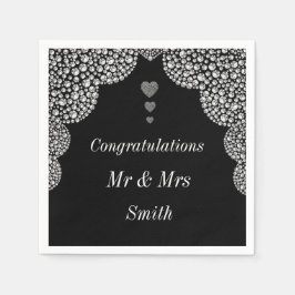 異常かわいらしな結婚ナプキパーソナライズされたン スタンダードカクテルナプキン