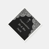 異常かわいらしな結婚ナプキパーソナライズされたン スタンダードカクテルナプキン (角)