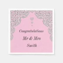 異常かわいらしな結婚ナプキパーソナライズされたン