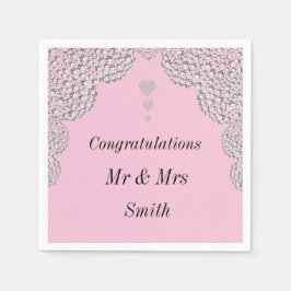 異常かわいらしな結婚ナプキパーソナライズされたン スタンダードカクテルナプキン