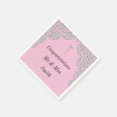 異常かわいらしな結婚ナプキパーソナライズされたン スタンダードカクテルナプキン (角)