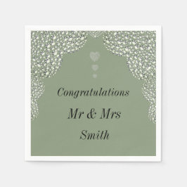 異常かわいらしな結婚ナプキパーソナライズされたン スタンダードカクテルナプキン