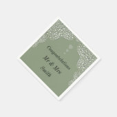 異常かわいらしな結婚ナプキパーソナライズされたン スタンダードカクテルナプキン (角)