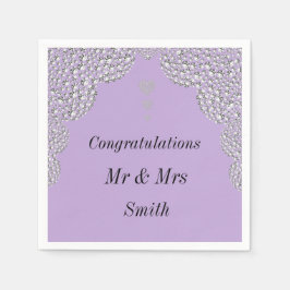 異常かわいらしな結婚ナプキパーソナライズされたン スタンダードカクテルナプキン