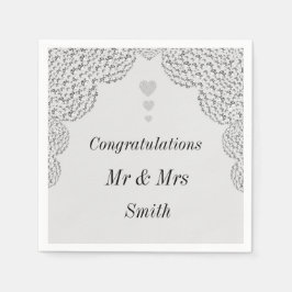 異常かわいらしな結婚ナプキパーソナライズされたン スタンダードカクテルナプキン