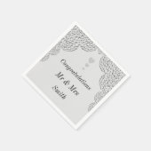 異常かわいらしな結婚ナプキパーソナライズされたン スタンダードカクテルナプキン (角)