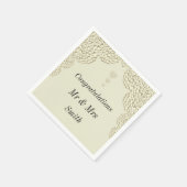 異常かわいらしな結婚ナプキパーソナライズされたン スタンダードカクテルナプキン (角)