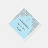 異常かわいらしな結婚ナプキパーソナライズされたン スタンダードカクテルナプキン (角)