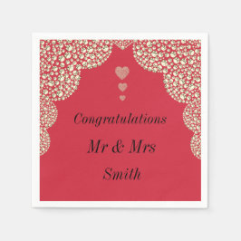 異常かわいらしな結婚ナプキパーソナライズされたン スタンダードカクテルナプキン