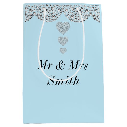 異常かわいらしパーソナライズされた結婚抱き枕 ミディアムペーパーバッグ (正面)