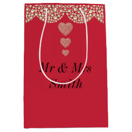 異常かわいらしパーソナライズされた結婚抱き枕 ミディアムペーパーバッグ