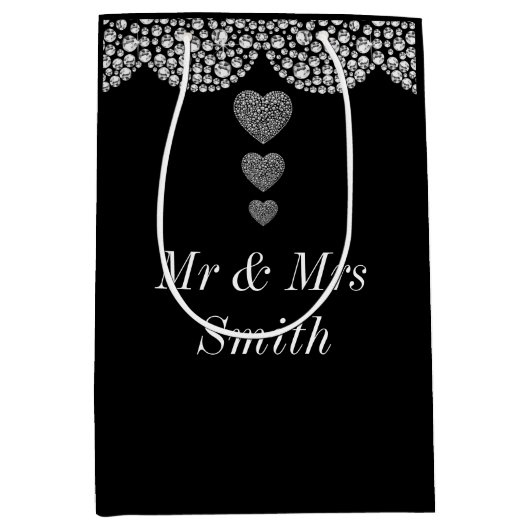 異常かわいらしパーソナライズされた結婚抱き枕 ミディアムペーパーバッグ (正面)