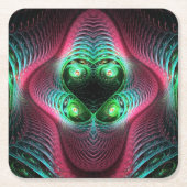 異常でシックな抽象芸術 スクエアペーパーコースター (正面)