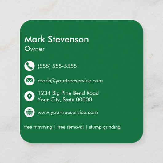 異常なおもしろいサスカッチビッグフートグリーン スクエア名刺 (裏面)