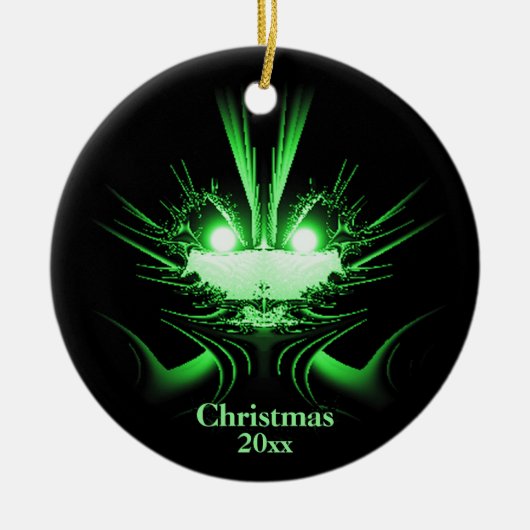 異常なエイリアンホリデーオーナメントと年 セラミックオーナメント (正面)