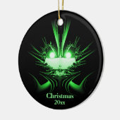 異常なエイリアンホリデーオーナメントと年 セラミックオーナメント (左)