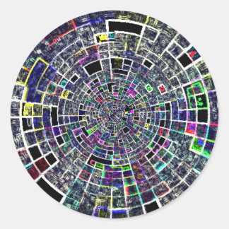 異常なカラフル模様 ラウンドシール